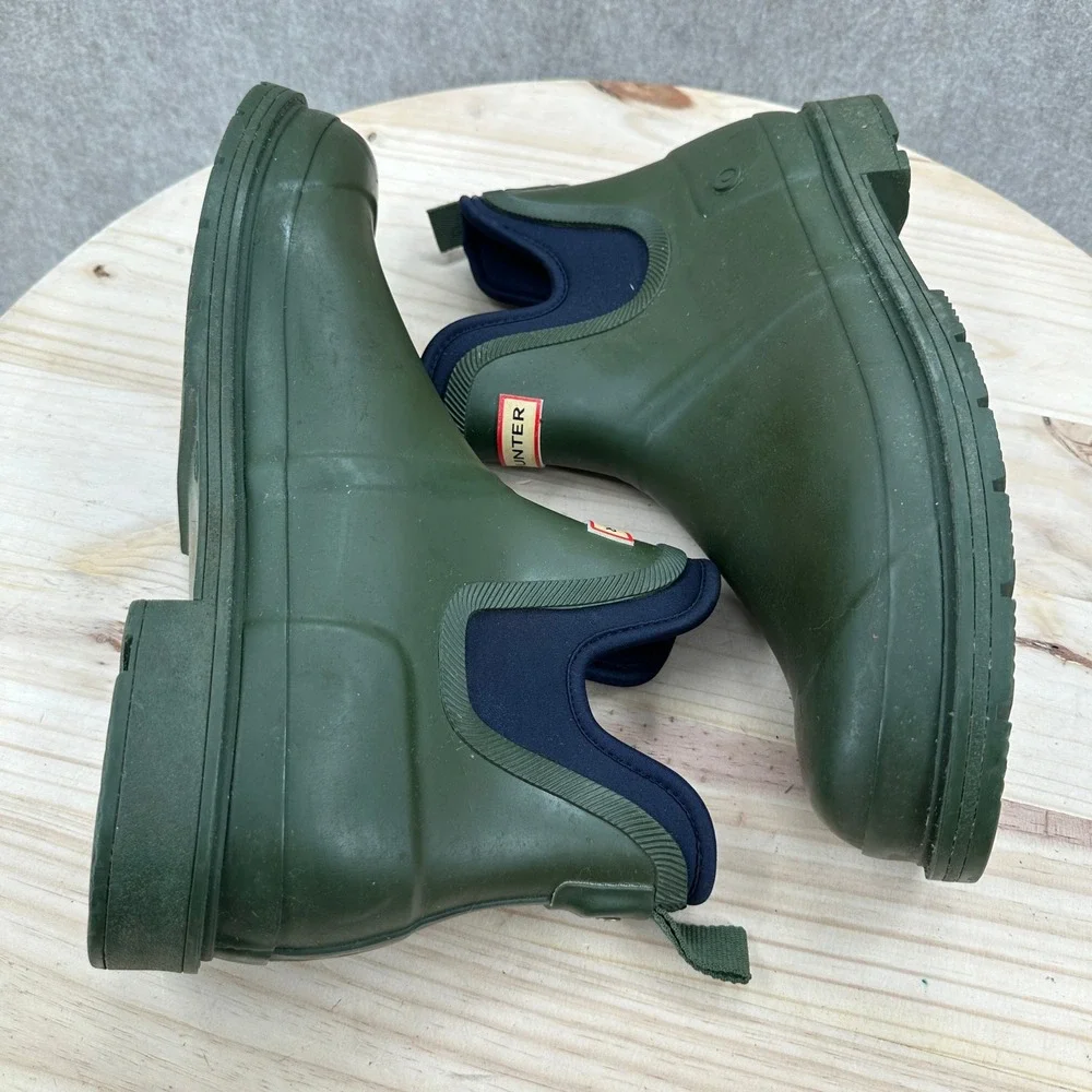 Hunter x Target Men Size 12 Green Rubber Ankle Rain Boots Gorpcore Utility